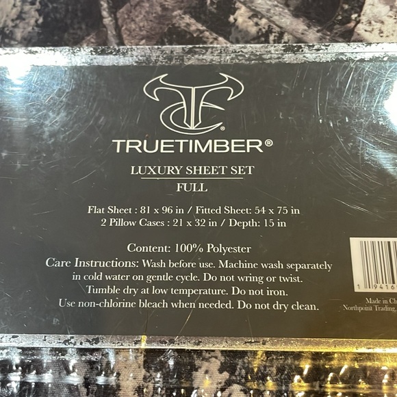 TrueTimber Luxury Sheet Set Full NWT - Picture 3 of 4